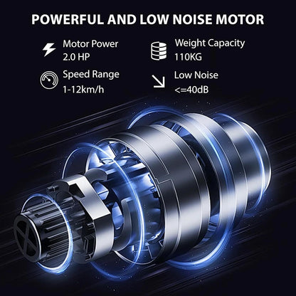 1-12Km/H Electric Walking Pad Treadmill Home under Desk Exercise Machine Fitness